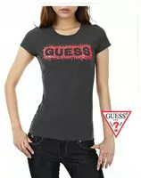 tee shirt mujer guess short sleeve genereux cotton 2013 france sm chest gray